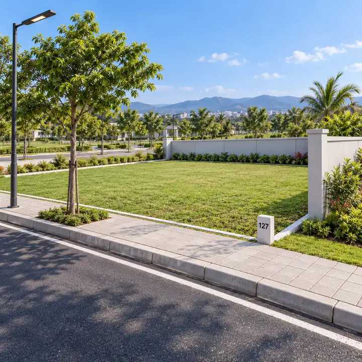 Concorde Doddaballapur levelled corner plot with a compound wall, footpath and street light, artist's impression Concorde Doddaballapur levelled corner plot with a compound wall, footpath and street light, artist's impression